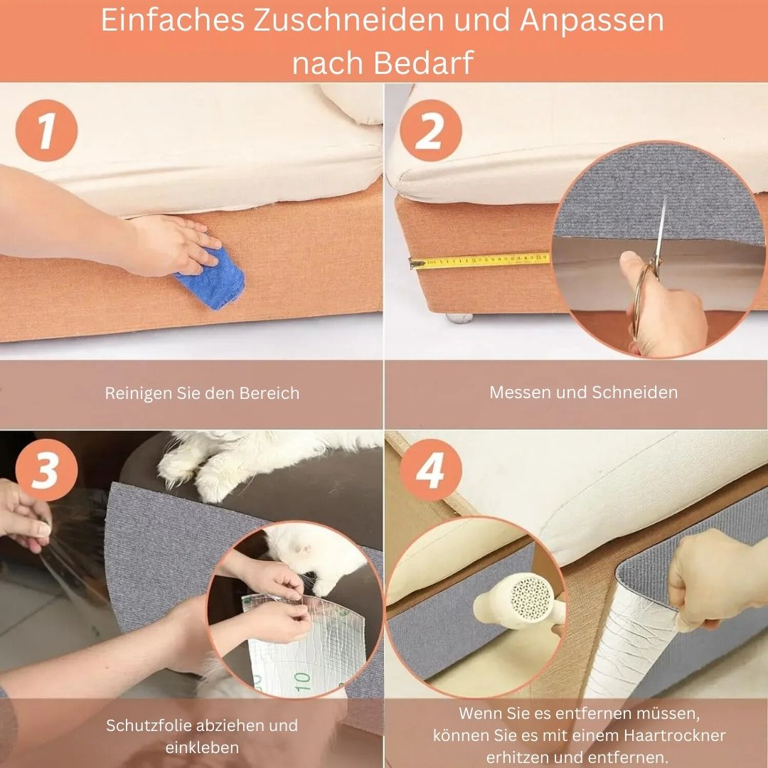Selbstklebende Kratzmatte für Katzen, zuschneidbar, Kratzteppich, Haustiere - Argo-Odyssee