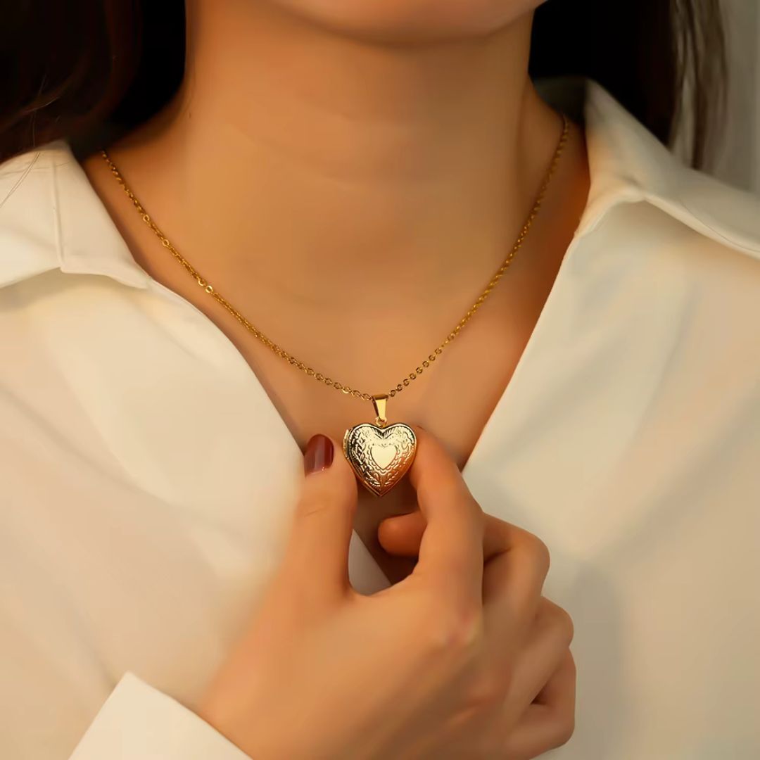 Personalisierte Foto Herz Locket Anhänger Halskette – Einzigartiges Souvenir Geschenk - Argo-Odyssee