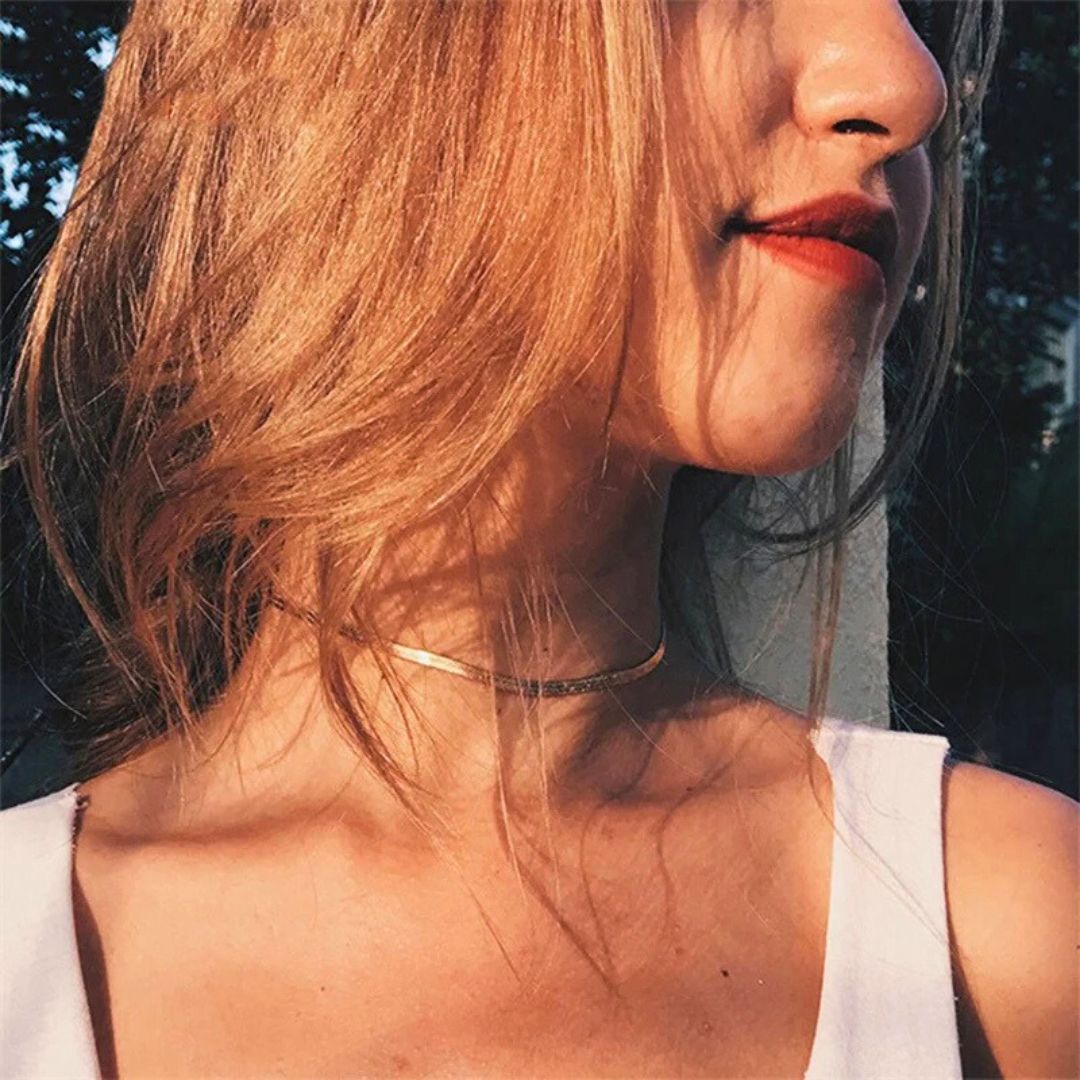 Halsketten aus Edelstahl, Punk-Schlangen-Choker, Halsketten-Accessoires, minimalistischer Schmuck - Argo-Odyssee