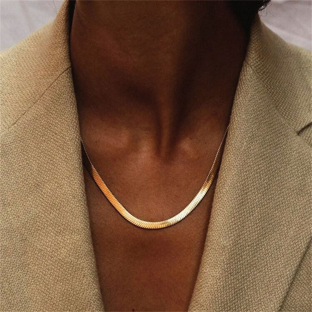Halsketten aus Edelstahl, Punk-Schlangen-Choker, Halsketten-Accessoires, minimalistischer Schmuck - Argo-Odyssee