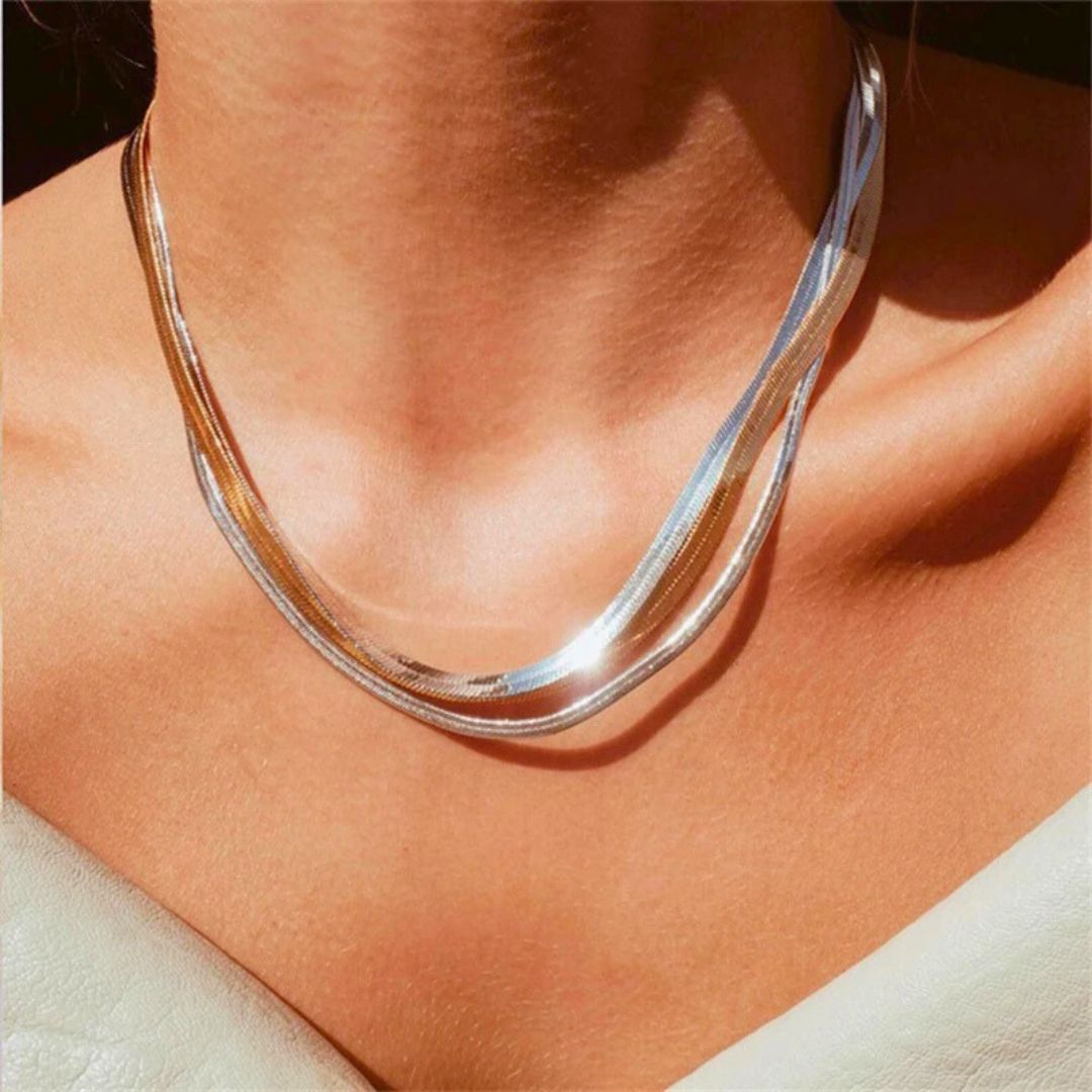 Halsketten aus Edelstahl, Punk-Schlangen-Choker, Halsketten-Accessoires, minimalistischer Schmuck - Argo-Odyssee