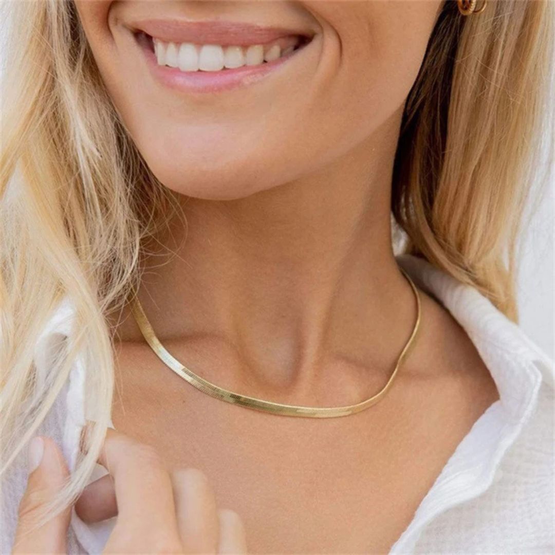 Halsketten aus Edelstahl, Punk-Schlangen-Choker, Halsketten-Accessoires, minimalistischer Schmuck - Argo-Odyssee