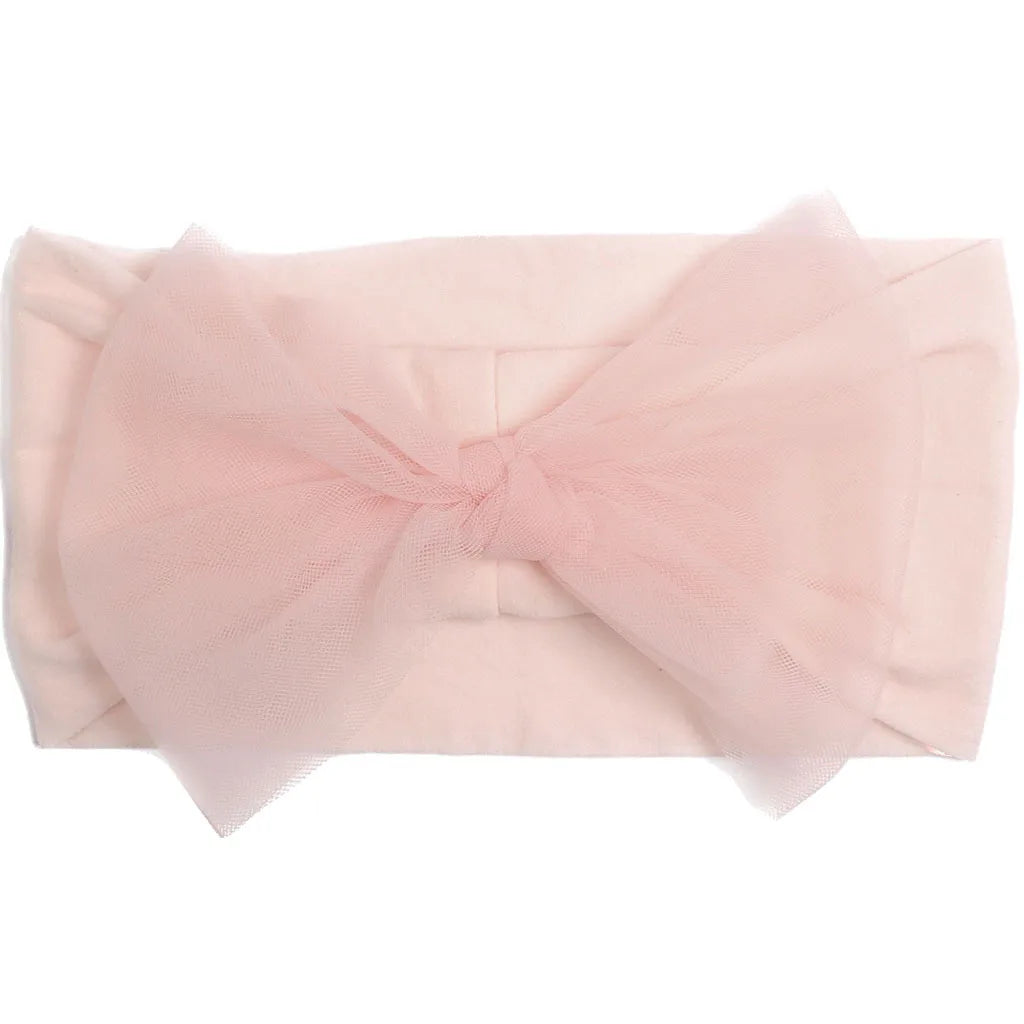 Baby-Stirnband mit Mesh-Schleife hellpink