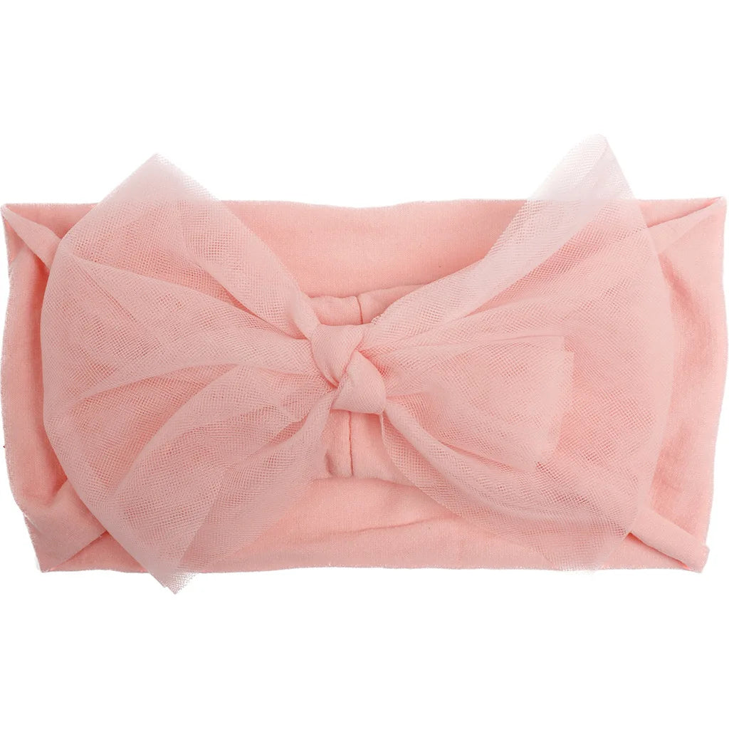 Baby-Stirnband mit Mesh-Schleife blush