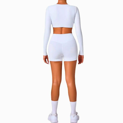 Nahtlose Yoga Sets, Sport Fitness Shorts mit Hüftanhebung für Frauen - Argo-Odyssee