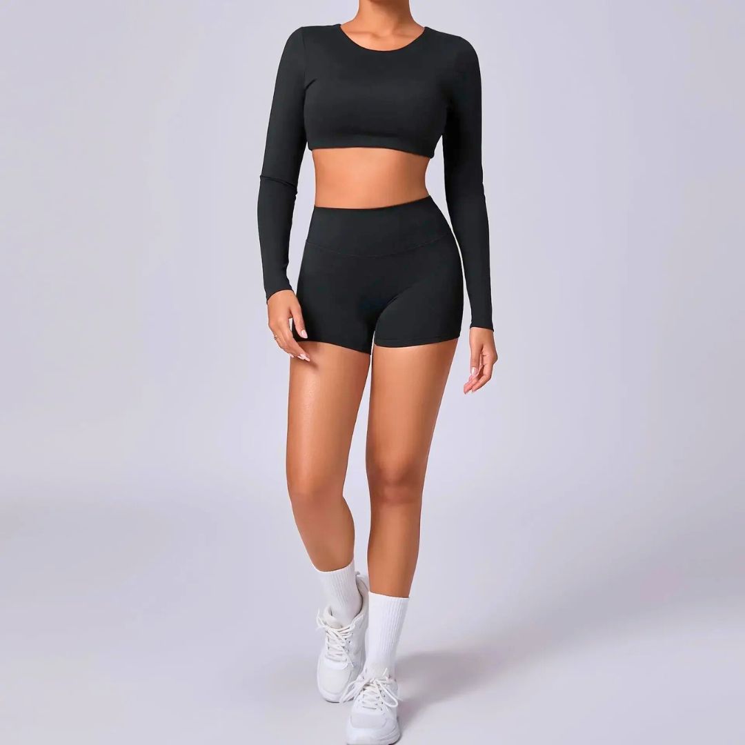 Nahtlose Yoga Sets, Sport Fitness Shorts mit Hüftanhebung für Frauen - Argo-Odyssee