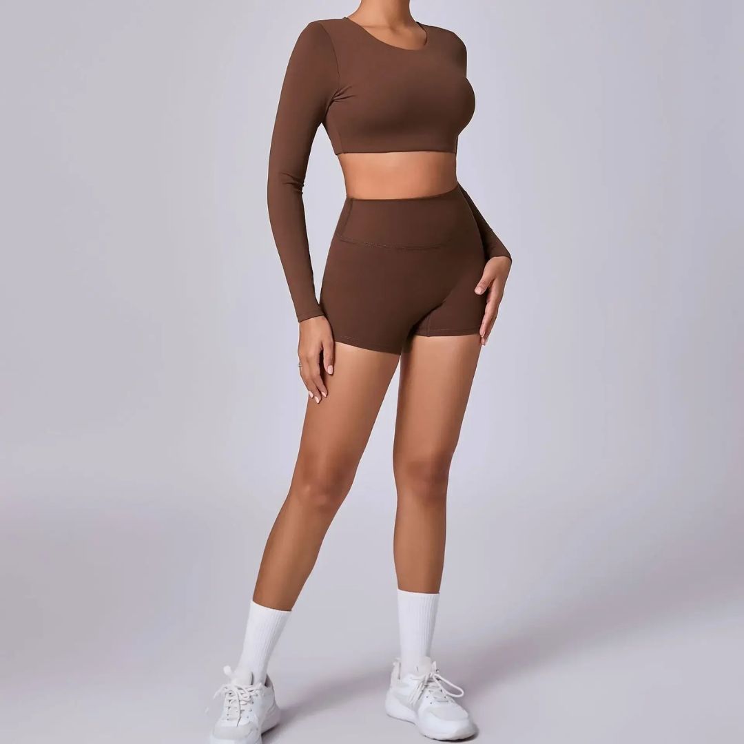 Nahtlose Yoga Sets, Sport Fitness Shorts mit Hüftanhebung für Frauen - Argo-Odyssee