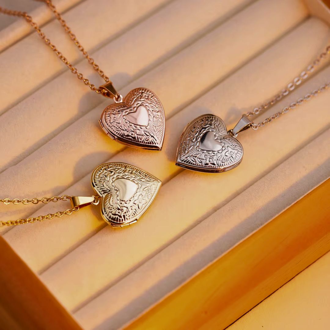 Personalisierte Foto Herz Locket Anhänger Halskette – Einzigartiges Souvenir Geschenk - Argo-Odyssee