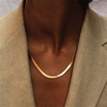 Halsketten aus Edelstahl, Punk-Schlangen-Choker, Halsketten-Accessoires, minimalistischer Schmuck - Argo-Odyssee