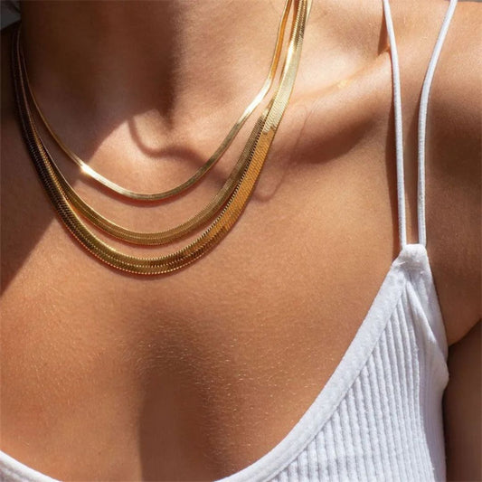 Halsketten aus Edelstahl, Punk-Schlangen-Choker, Halsketten-Accessoires, minimalistischer Schmuck - Argo-Odyssee